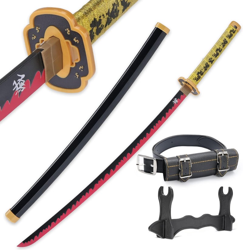 Cold Blade Demon Katana - 41 Inch Anime Replica with Belt and Stand - Durable Sword Perfect for Cosplay - Nichirin Sword with Authentic Design - Image 1